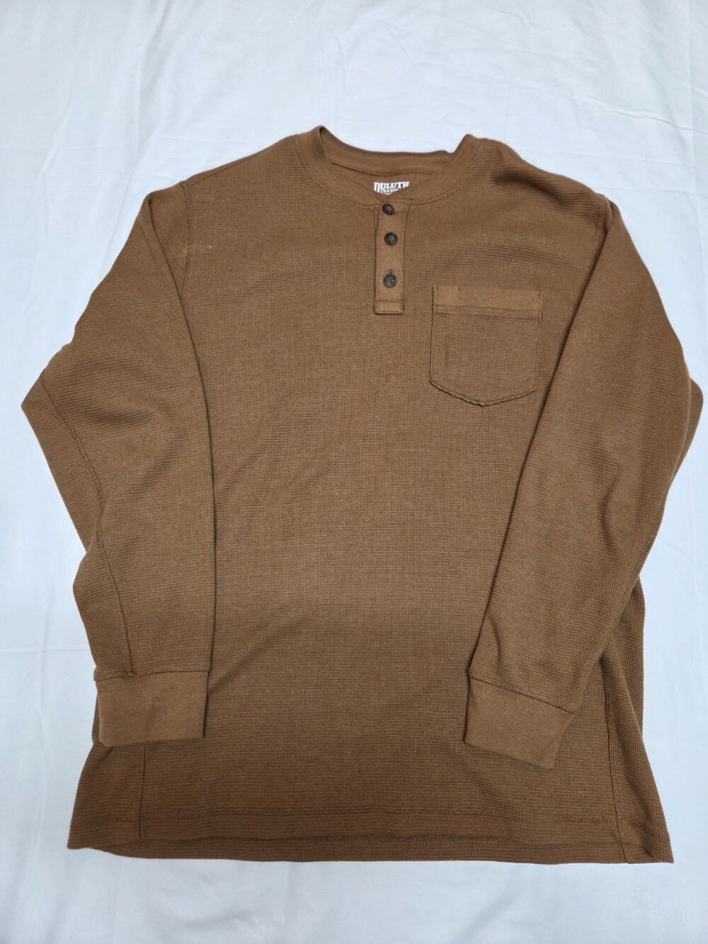 Duluth Trading Long Sleeve Relaxed Fit Waffle Knitt Shirt Men's Large Brown